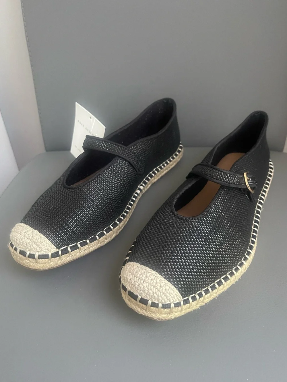 Free Assembly Black Woven Mary Jane Espadrilles Size 10